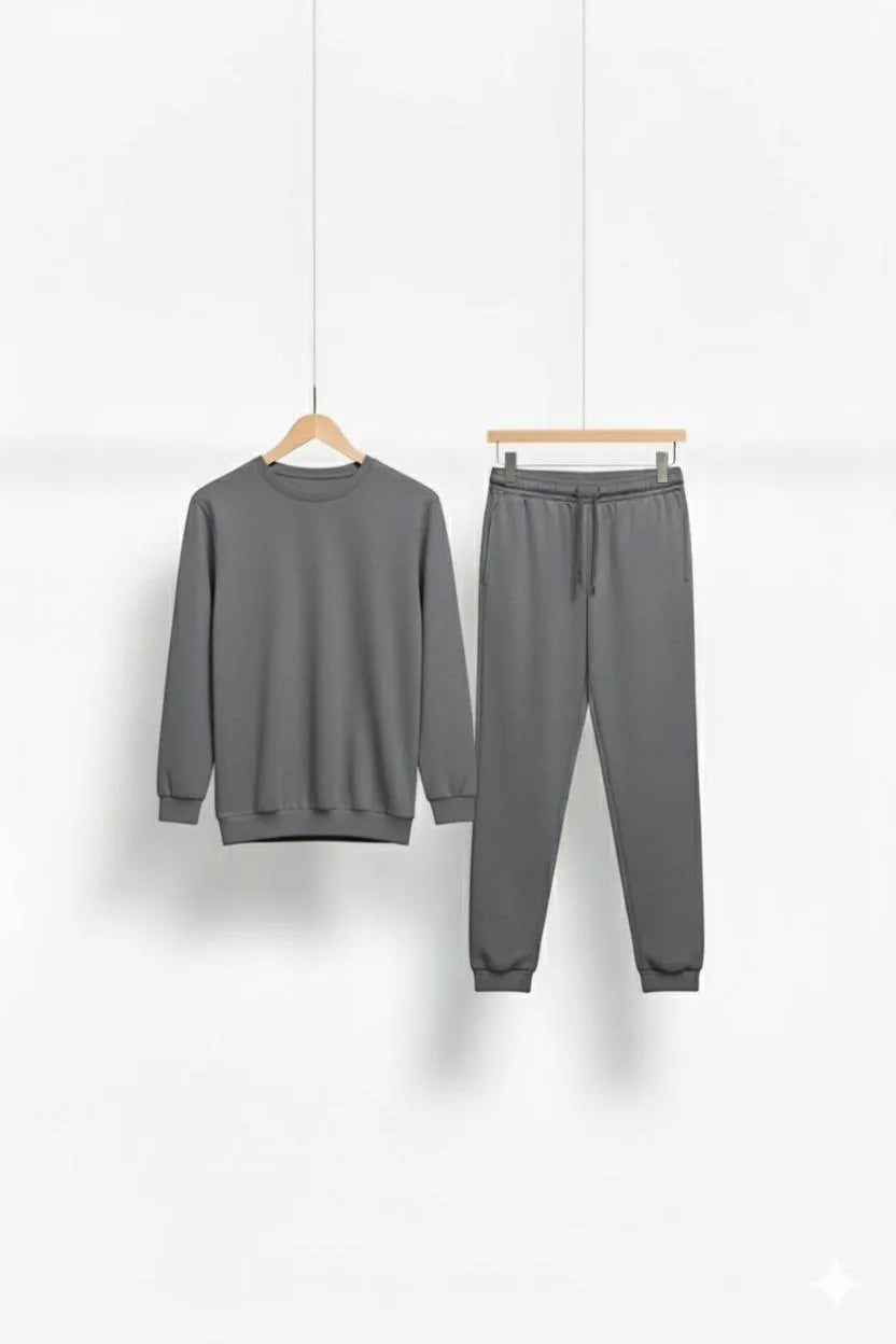 2 Pcs Women Printed Tracksuit GREY ARM