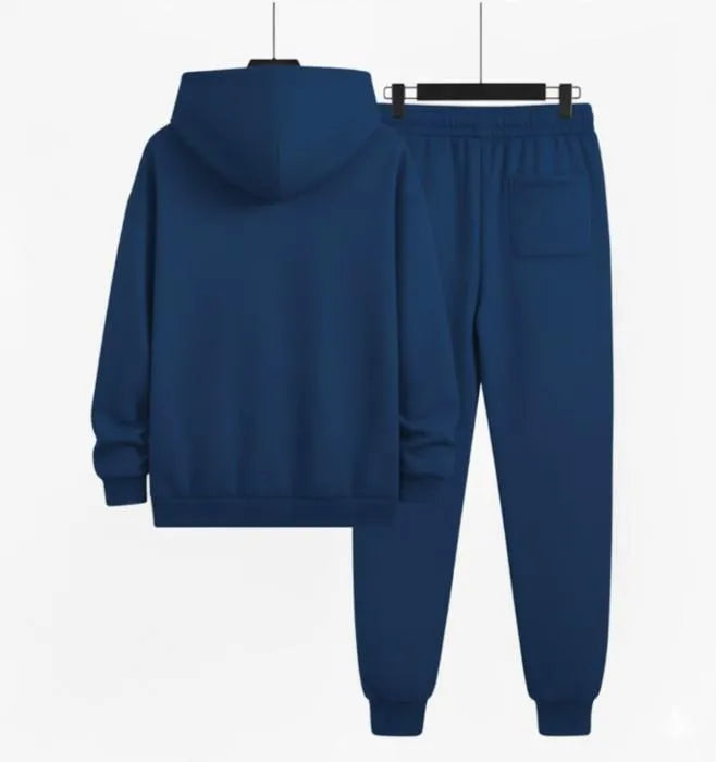 2 Pcs Men's Polyester Printed Hoodie Tracksuit