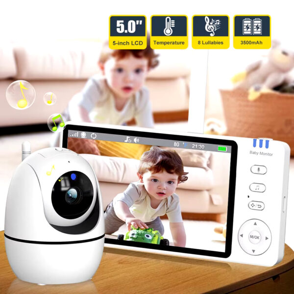 5 Inch Video Baby Monitor With Camera