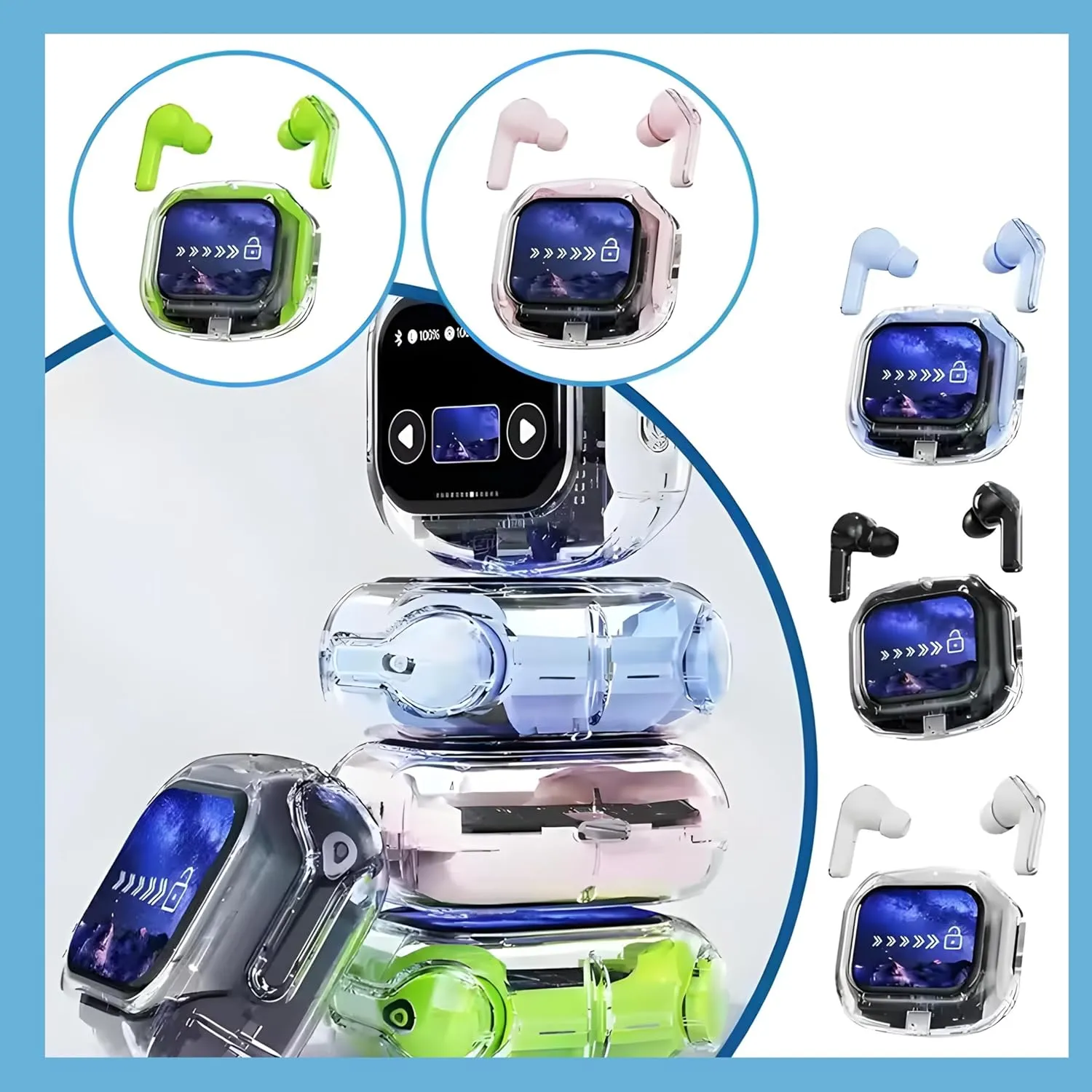 airmax transparent touch screen earbuds airmax transparent touch screen earbuds