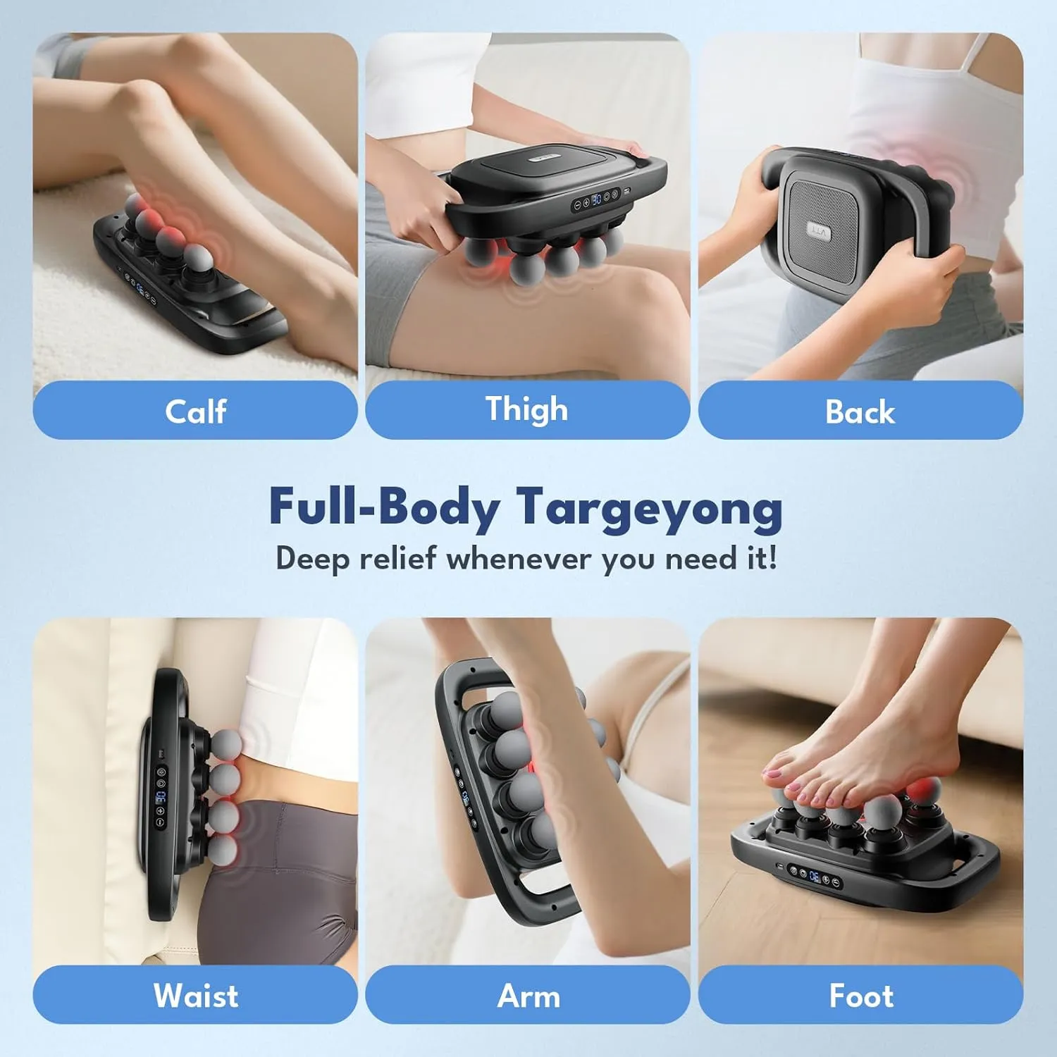 8 head massage gun for back, shoulders, legs, & muscle pain relief 8 head massage gun for back, shoulders, legs, & muscle pain relief